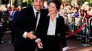 Denis Villeneuve arrives with actress Isabella Rossellini for the "Enemy