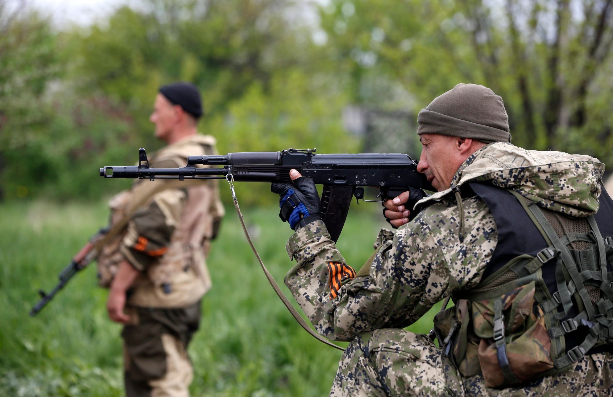 Ukrajina - Kramatorsk - ozbrojenci - separatisté