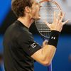 Murray of Britain reacts after hitting a shot to Djokovic of Serbia during their men's singles final match at the Australian Open 2015 tennis tournament in Melbourne