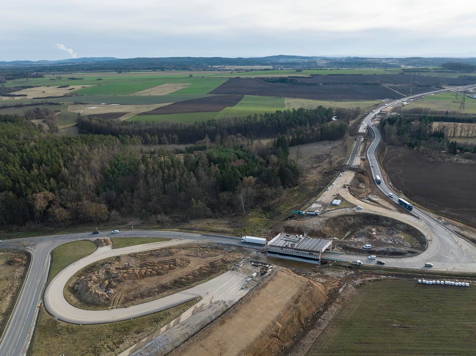 Stavba dálnice D4 Příbram - Písek