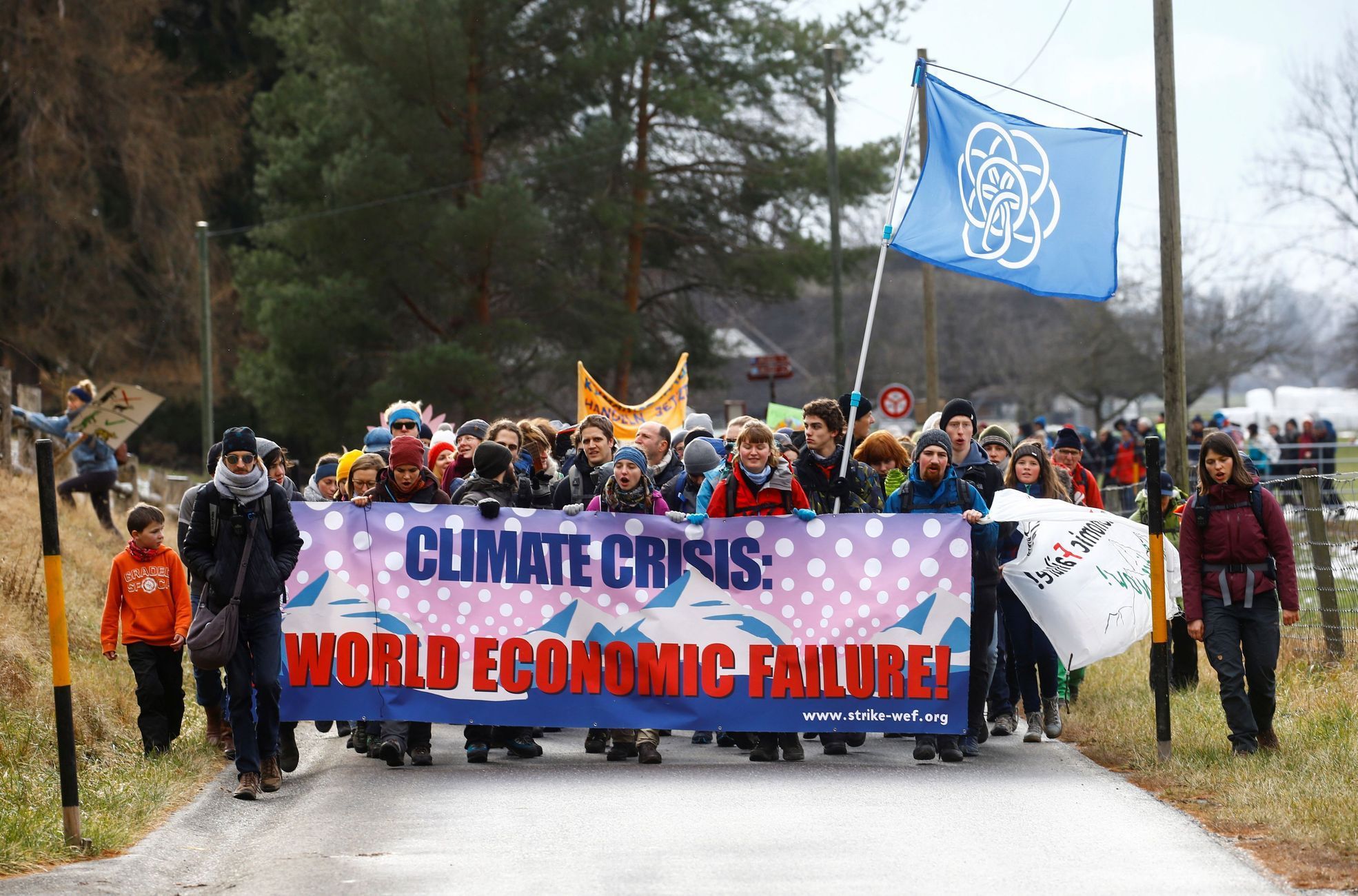 Světové ekonomické fórum Davos 2020 - klimatické protesty, Landquart