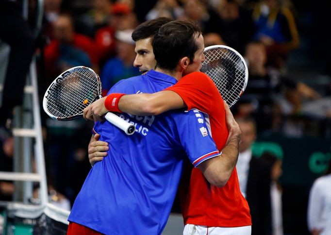 Davis Cup, finále Srbsko-ČR: Novak Djokovič a Radek Štěpánek