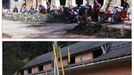 A combination of pictures show the scene of a cafe during the year 1997 (at top) and 2012 (at bottom) after the Srebrenica massacre in Srebrenica. During the war, Bosnian Serb forces commanded by General Ratko Mladic killed up to 8000 Muslim men and boys in the Srebrenica area. Bosnian Serb army commander Mladic, who personally witnessed the capture of Srebrenica, was arrested in Serbia in May 2011 after 16 years on the run. He is accused of genocide for orchestrating the massacre and for his role in the siege of Bosnia's capital Sarajevo. Some 520 recently discovered Bosnian Muslim victims' remains from the Srebrenica massacre will be buried on July 11 at the Memorial center in Potocari. The International Commission for Missing Persons has so far identified more than 7,000 Srebrenica victims. REUTERS/Staff (BOSNIA AND HERZEGOVINA - Tags: CITYSPACE CIVIL UNREST CRIME LAW CONFLICT) Published: Čec. 9, 2012, 5:12 odp.