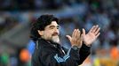 Diego Maradona před zápasem s Řeckem