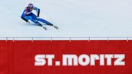 Tina Mazeová se řítí do cíle druhého kola pro v konečném součtu nejlepší čas ze všech závodnic.