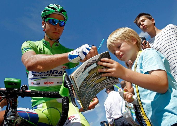 Slovenský cyklista Peter Sagan před sedmou etapou Tour de France 2012.