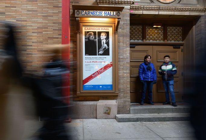 Snímek z úterního vystoupení České filharmonie v newyorské Carnegie Hall.