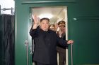 Slavnostní odjezd severokorejského vůdce Kim Čong-una do Ruska vlakem z Pchjongjangu v pondělí 11. září 2023.