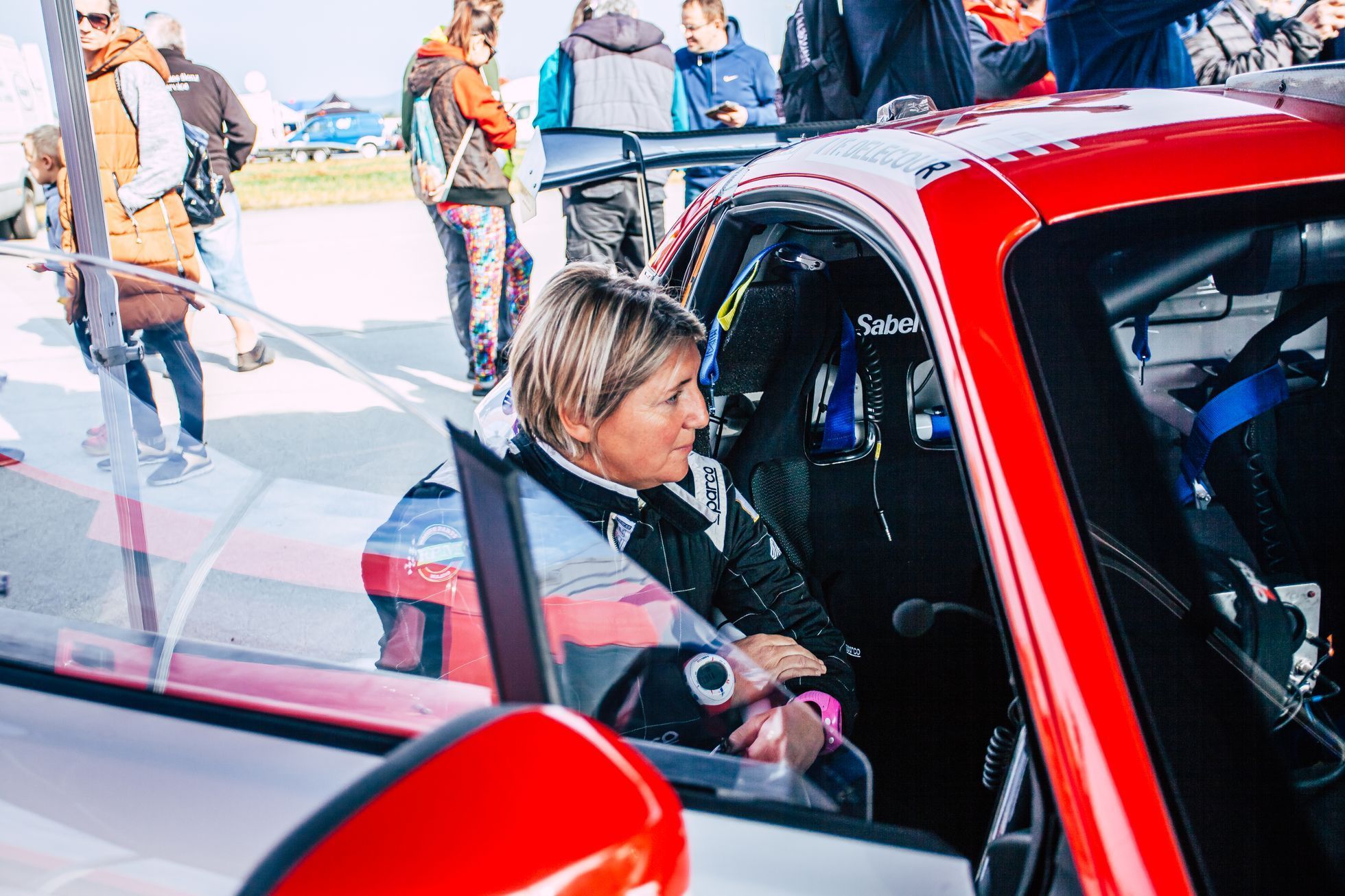 Navigátorka Sabrina De Castelliová s vozem Alpine na Rallye Pačejov 2021