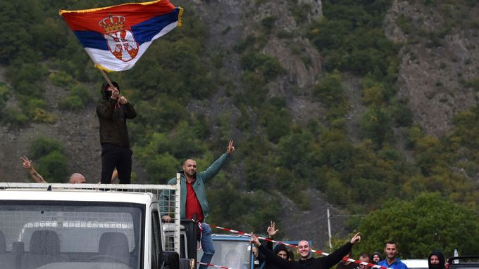 Kosovští Srbové na hraničním přechodu