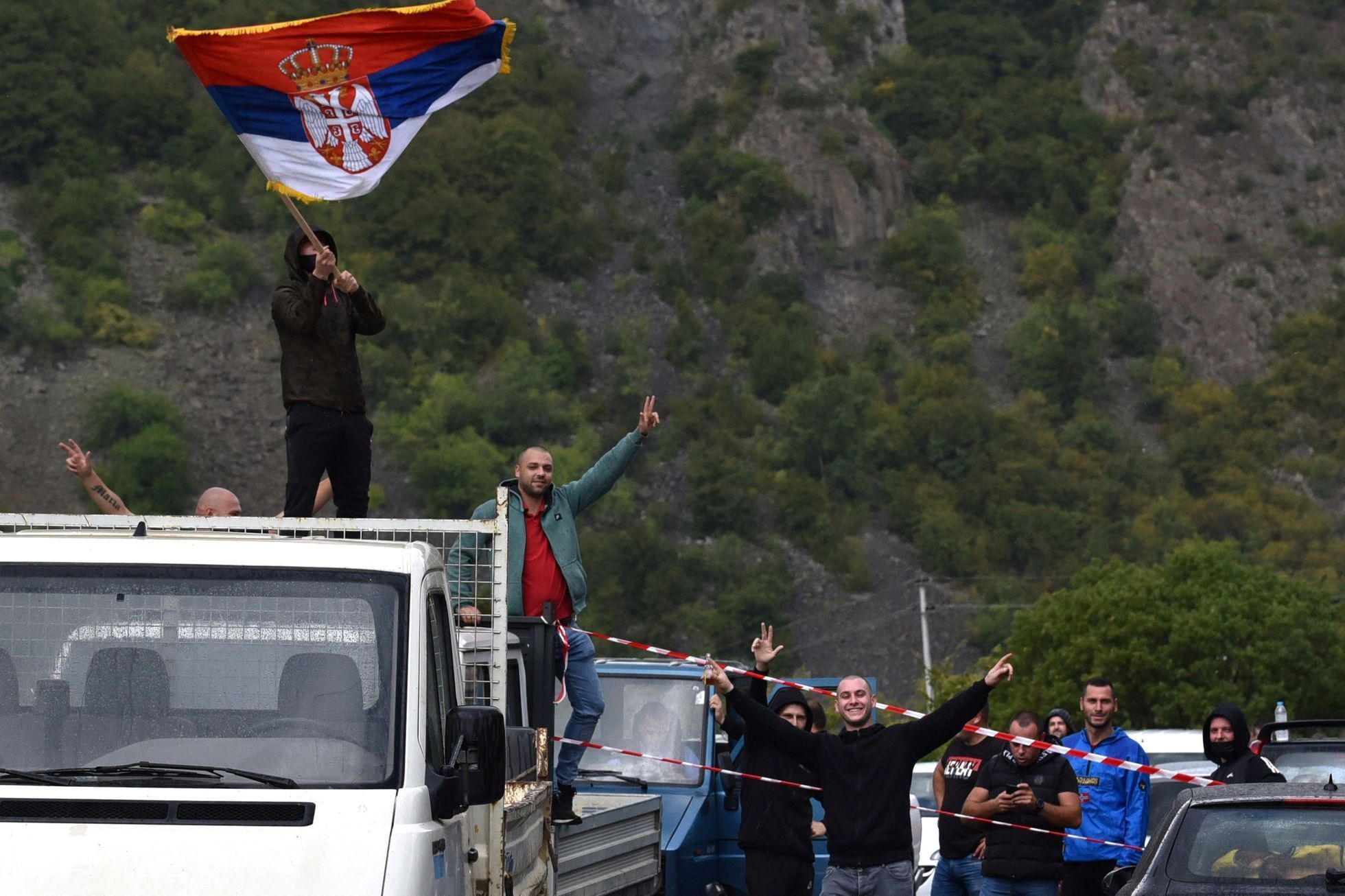 Kosovští Srbové na hraničním přechodu