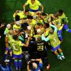 Brazilci slaví gól ve čtvrtfinále MS 2022 Chorvatsko - Brazílie