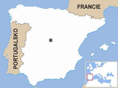 Španělsko - slepá mapa