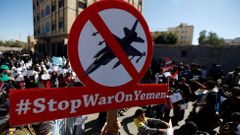 Demonstrace proti válce v Jemenu.