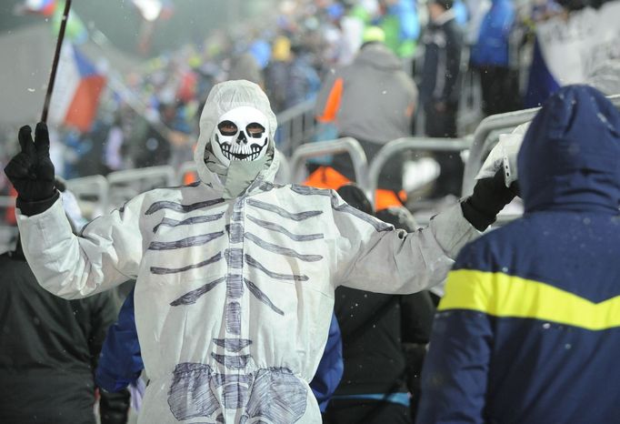 Fanoušci sledují sprint SP v Novém Městě na Moravě 2018.