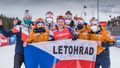 SP v biatlonu Nové Město na Moravě 2021, závod smíšených dvojic, poslední v kariéře Ondřeje Moravce: Moravec s týmem mužů