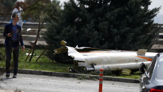 Nehoda vrtulníku v Istanbulu.