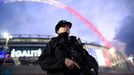 Stadion ve Wembley před fotbalovým zápasem Anglie - Francie