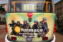 Tram ads in Liberec to attract new army recruits