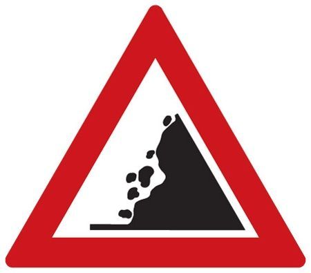 Dopravní značka padající kamení