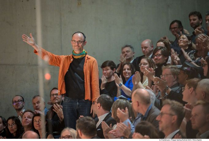 Na snímku z druhého dne je skladatel Šimon Voseček.