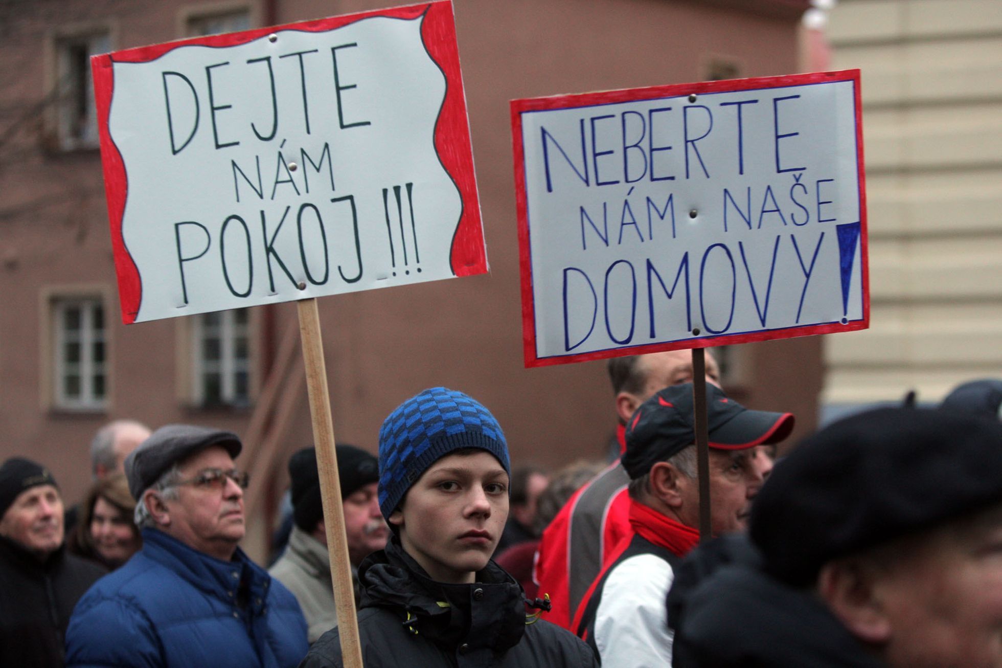 Demonstrace občanů Horního Jiřetína
