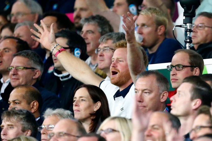 Britain's Prince Harry in the stands