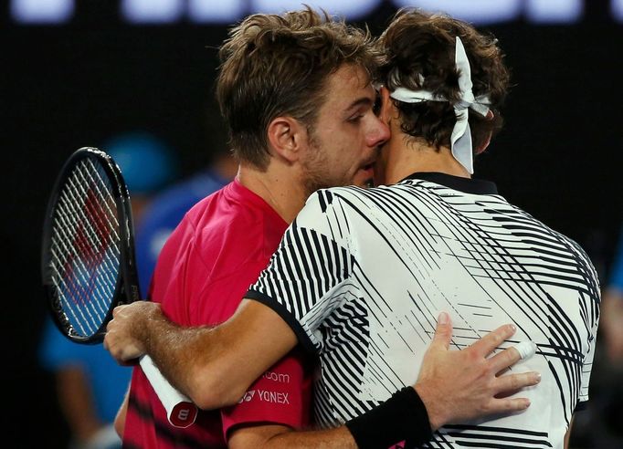 Roger Federer v semifinále Australian Open 2017 se Stanem Wawrinkou