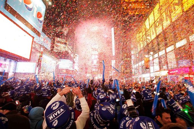 Příchod nového roku na newyorském Times Square