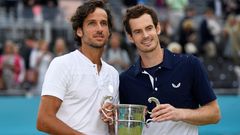 Feliciano Lopez and Britain's Andy Murray