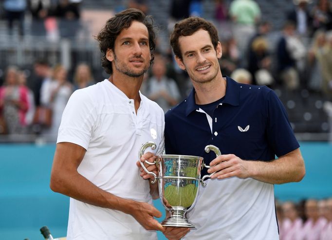 Feliciano Lopez and Britain's Andy Murray