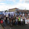 Demonstrace odborářů na Václavském náměstí v Praze
