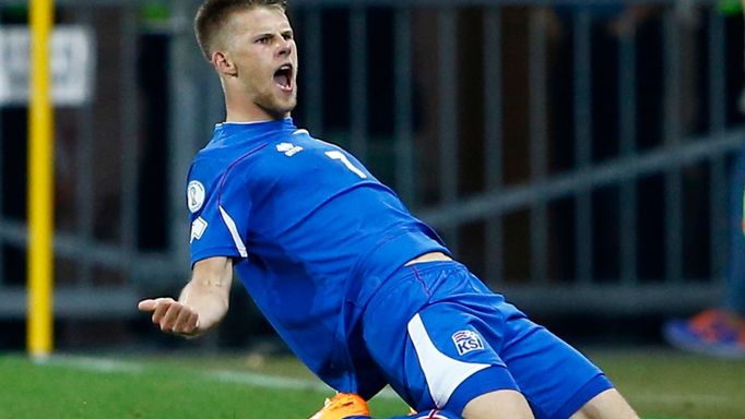 Fotbal, kvalifikace MS, Švýcarsko - Island: Johann Gudmundsson