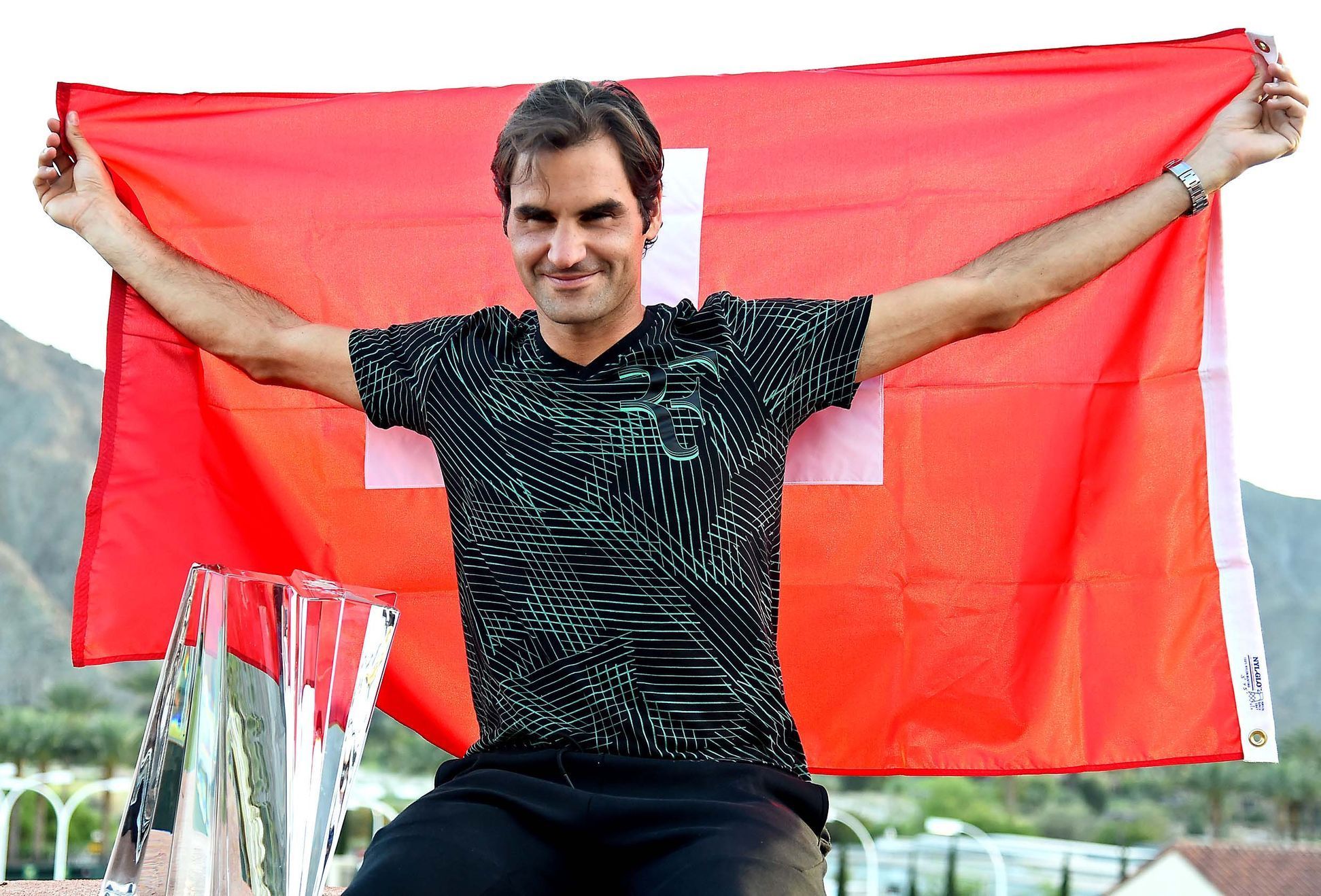 Roger Federer slaví titul v Indian Wells