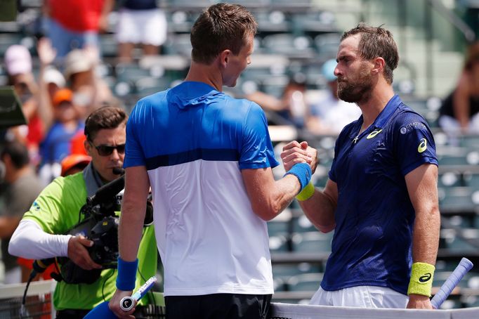 Tomáš Berdych a Steve Johnson na turnaji v Miami 2016