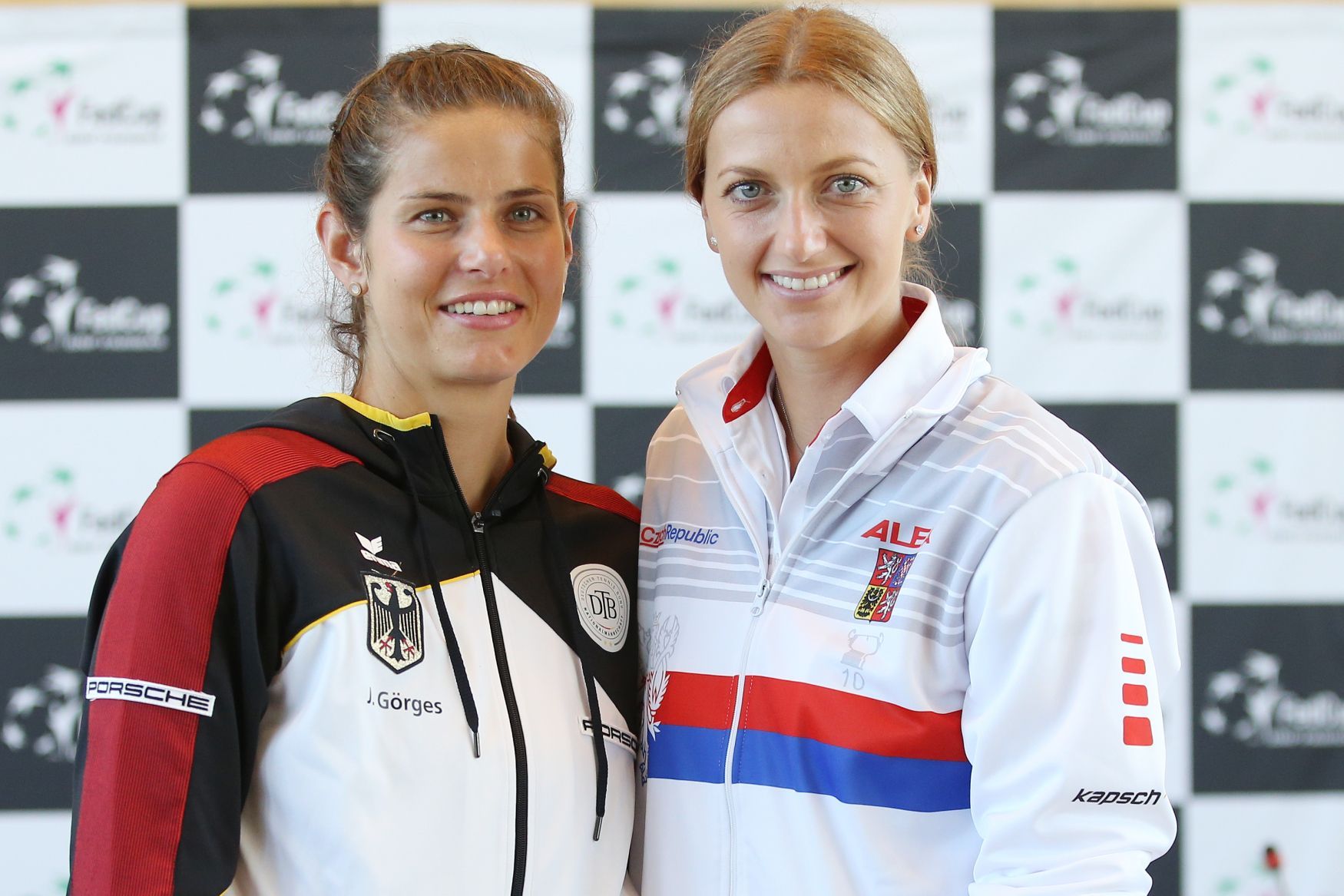 Petra Kvitová a Julia Görgesová před Fed Cupem (2018)