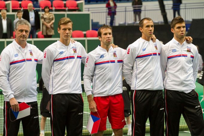 DC ČR-Nizozemsko: Jaroslav Navrátil, Tomáš Berdych, Radek Štěpánek, Lukáš Rosol a Jiří Veselý