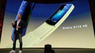 Nová Nokia 8110 obsahuje možnost připojení přes 4G nebo Wi-Fi a rovněž volání přes LTE. Od svého předchůdce vedle tvaru zdědila i populární hru Had. (Představuje ji Juho Sarvikas, produktový šéf společnosti HMD Global.)