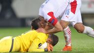 Fotbalisté Slavie ve 2. kole základní skupiny Evropské ligy zdolali oslabený Leverkusen 1:0.