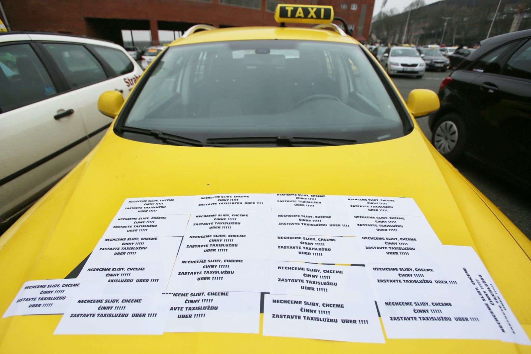 Protest taxikářů v Praze