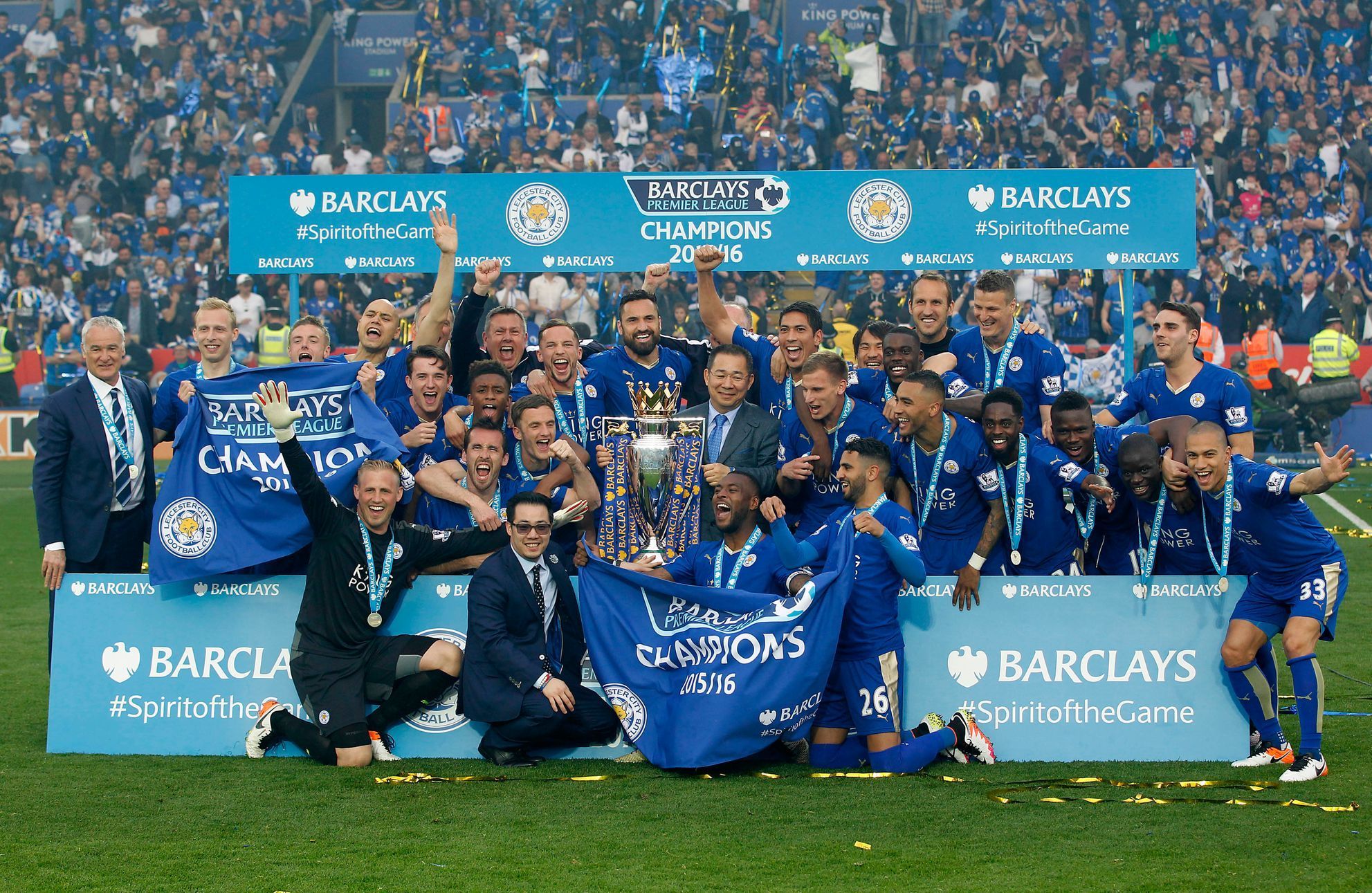 Leicester City slaví vítězství v Premier League