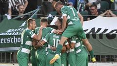 fotbal, Fortuna:Liga 2022/2023, Bohemians - Baník Ostrava, radost fotbalistů Bohemians