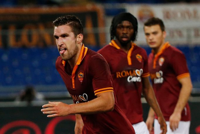 Kevin Strootman se raduje z branky AS Řím v Serii A