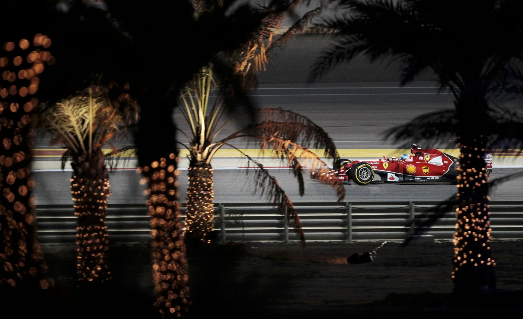 Ferrari Formula One driver Fernando Alonso of Spain drives during the Bahrain F1 Grand Prix at the Bahrain International Circuit (BIC) in Sakhir