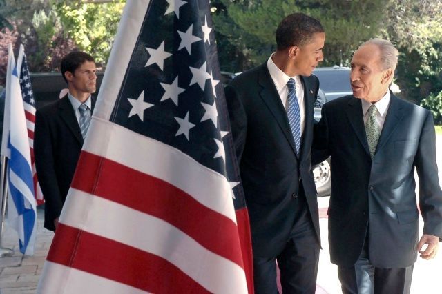 Šimon Peres a Barack Obama
