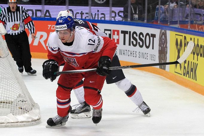 MS 2016, Česko-USA: Radek Faksa - Brady Skjei