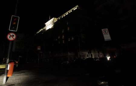 Copacabana Palace Hotel během výpadku elektřiny v Riu de Janeiru