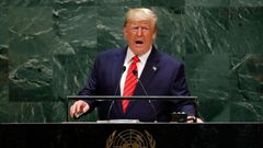 Americký prezident Donald Trump na půdě OSN.