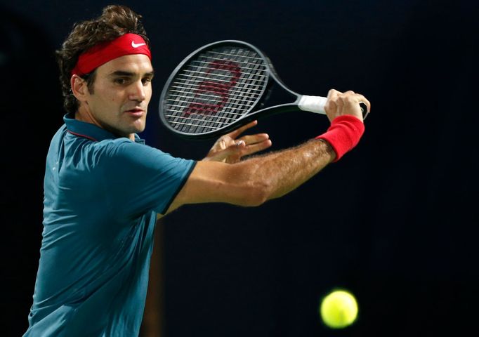 Roger Federer na turnaji v Dubaji 2014