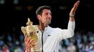 Novak Djokovič ve finále Wimbledonu 2019